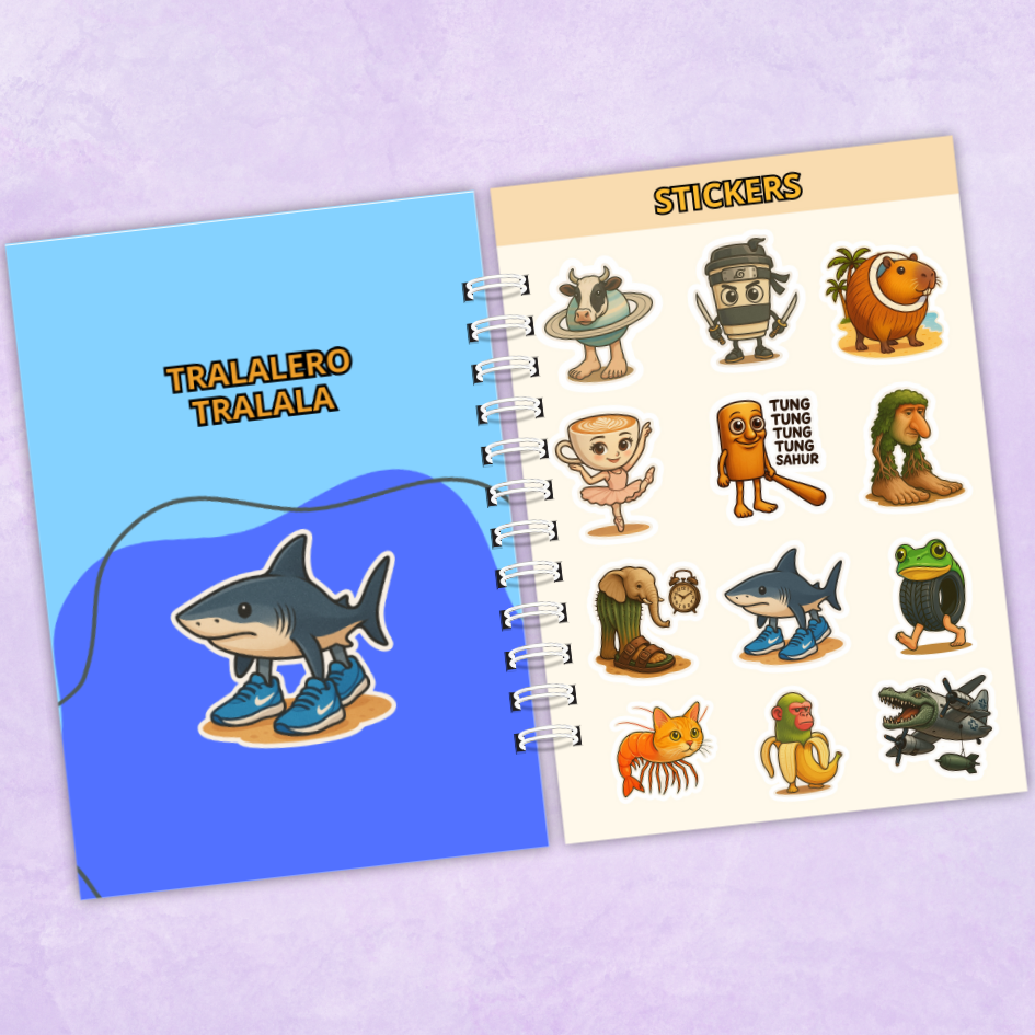 Libro para colorear Tralalero - 55 Dibujos