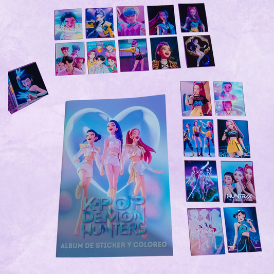 Album de laminas y coloreo - Las guerreros kpop