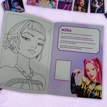 Album de laminas y coloreo - Las guerreros kpop