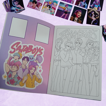 Album de laminas y coloreo - Las guerreros kpop