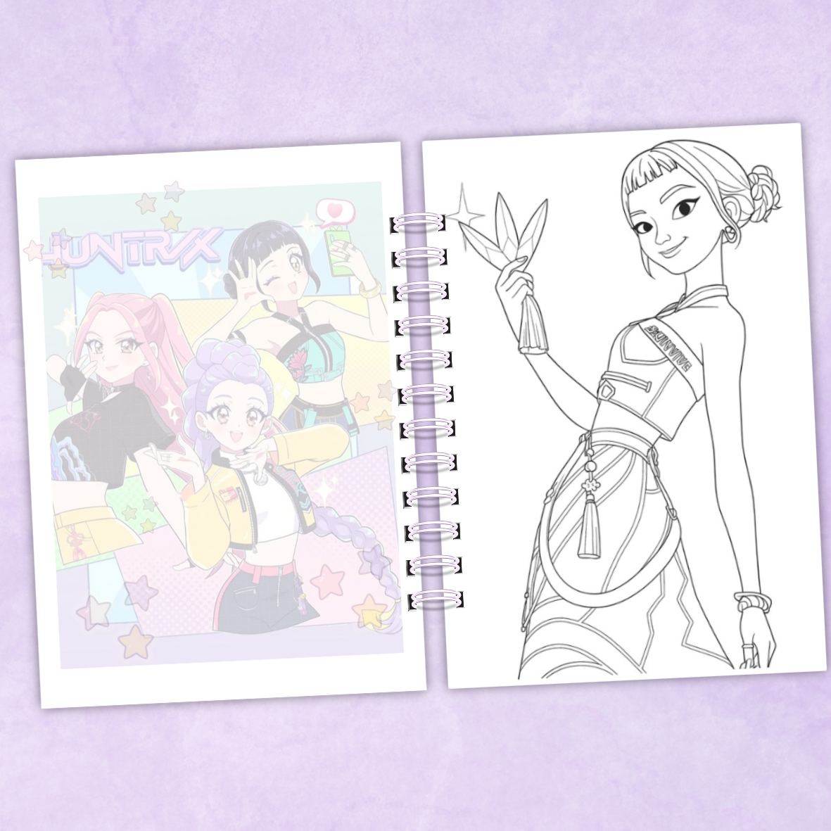 Libro para colorear Las Guerreras Kpop