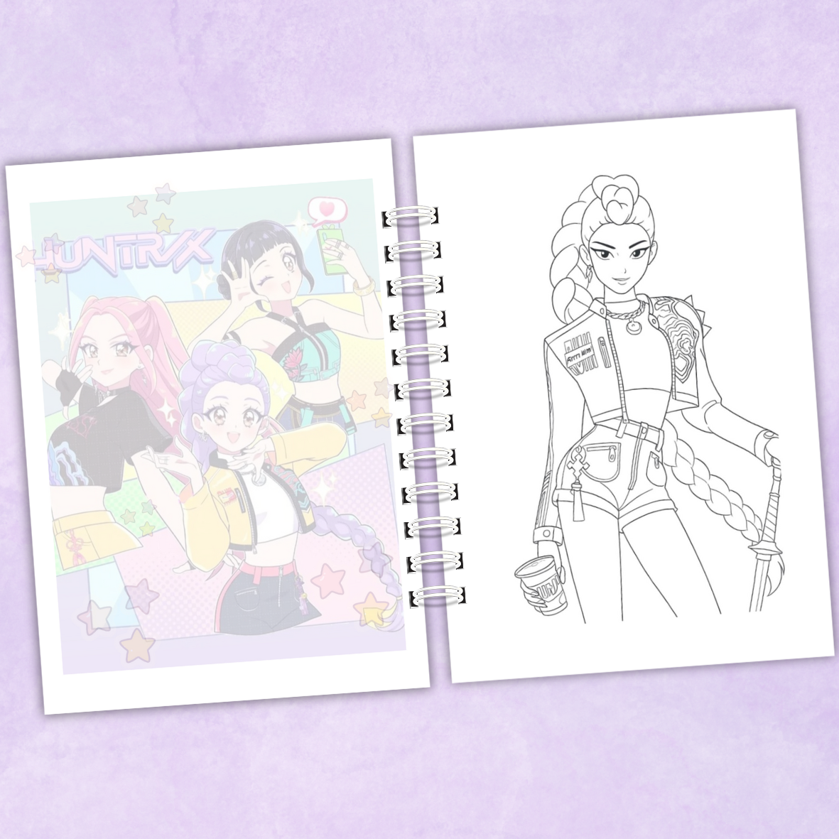 Libro para colorear Las Guerreras Kpop